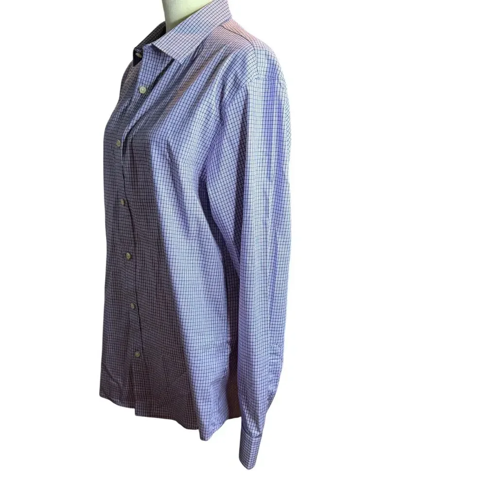 Banana Republic Non-Iron Tailored Slim Fit Dress Shirt, Micro Check, Men's Large